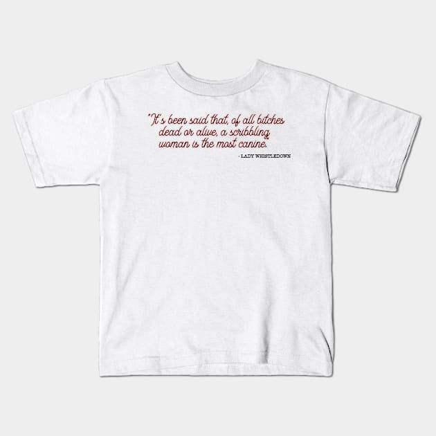 Lady Whistledown Julie Andrews Quote Kids T-Shirt by baranskini